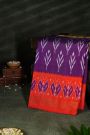 Ikat Silk Violet Saree