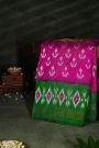 Ikat Silk Magenta Saree