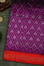 Ikat Silk Wine Saree
