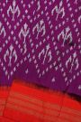Ikat Silk Wine Saree