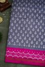 Ikat Silk Grey Saree