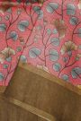 Fancy Tussar  Onion Pink Saree