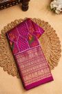 Ikat Silk Magenta Saree