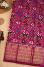 Ikat Silk Magenta Saree