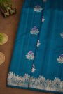 Fancy Matka Silk Peacock Blue Saree