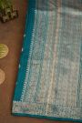 Fancy Matka Silk Peacock Blue saree