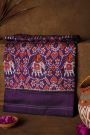 Ikat Silk Navy Blue Saree