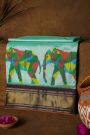 Ikat Silk Sea Green Saree