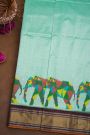 Ikat Silk Sea Green Saree