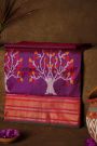 Ikat Silk Purple Saree