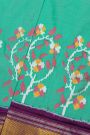 Ikat Silk Sea Green Saree