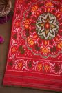 IKat Silk Red Saree