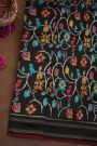 Ikat Silk Black Saree