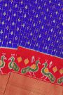 Ikat Silk Royal Blue Saree