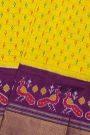 Ikat Silk  Yellow Saree