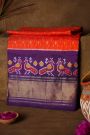Ikat Silk Orange Saree