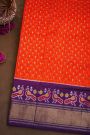 Ikat Silk Orange Saree