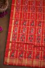 Ikat Silk Red  Saree