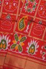 Ikat Silk Red  Saree