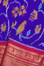 Ikat Silk Royal Blue Saree