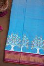 Ikat Silk Sky Blue Saree