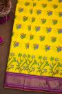 Ikat Silk Yellow Saree