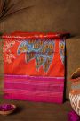 Ikat Silk Orange Saree