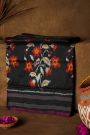 Ikat Silk Black Saree