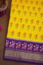Ikat Silk Yellow Saree