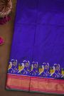 Ikat Silk Royal Blue Saree