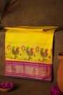 Ikat Silk Yellow Saree