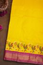 Ikat Silk Yellow Saree