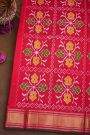 Ikat Silk Wine Saree