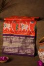 Ikat Silk Orange Saree