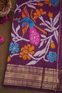 Ikat Silk Orange Saree