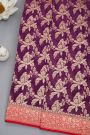 Kaddi Georgette Wine Saree