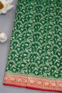 Kaddi Georgette Bottle Green Saree