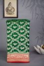 Kaddi Georgette Bottle Green Saree