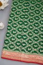Kaddi Georgette Bottle Green Saree