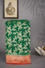 Kaddi Georgette Bottle Green Saree