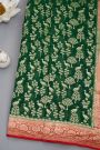 Kaddi Georgette Bottle Green Saree