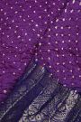 Bandhani Silk Purple Saree