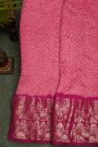 Bandhani Silk Baby Pink Saree