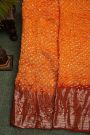Bandhani Silk Orange Saree