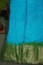 Bandhani Silk Sky Blue Saree