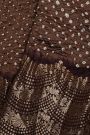 Bandhani Silk Brown Saree