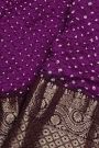 Bandhani Silk Purple Saree