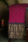 Bandhani Silk Wine Saree