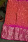 Bandhani Silk Peach Saree