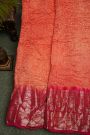 Bandhani Silk Orange Saree